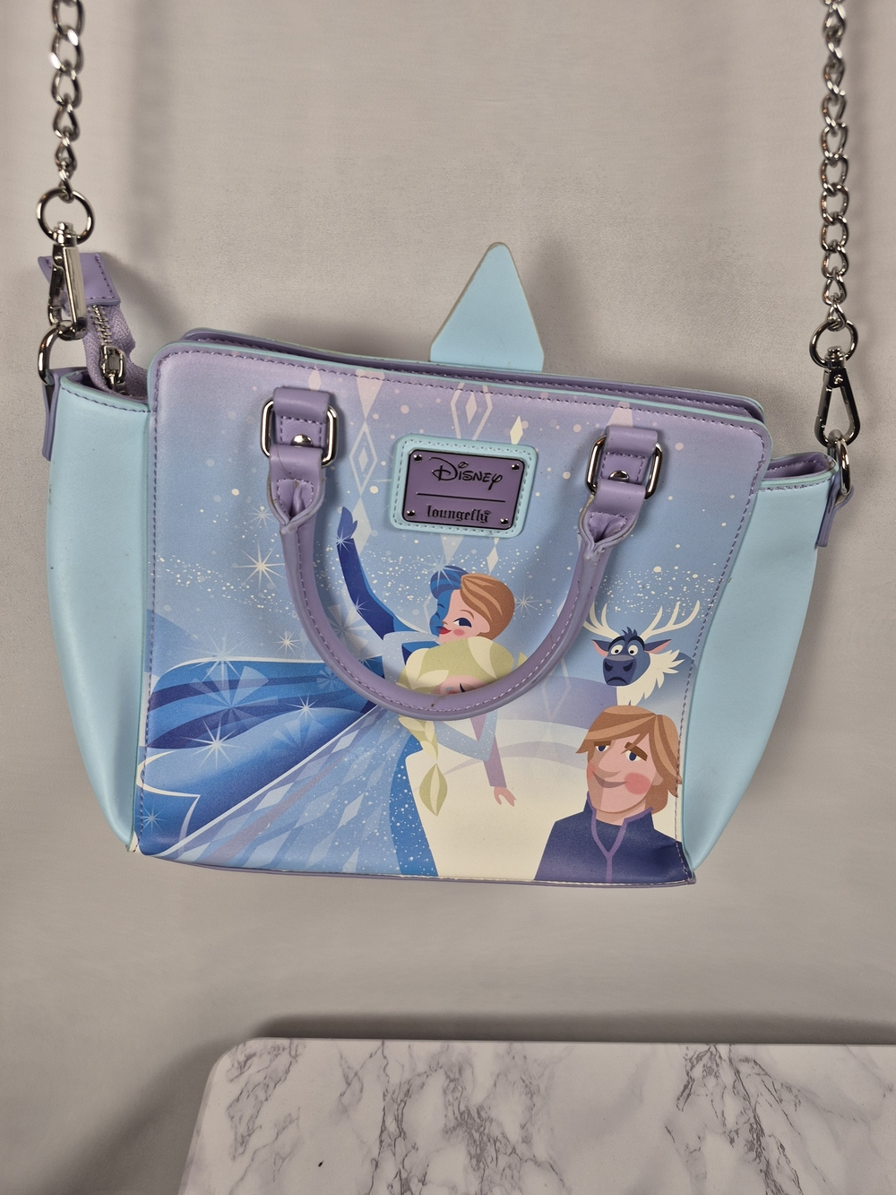 Disney Loungefly Frozen II Pastel Blue & Purple Mini Satchel